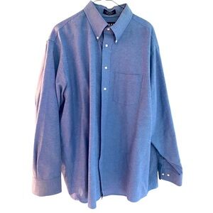 Mens shirt long sleeve button cuffs button down shirt blue button down 18/34